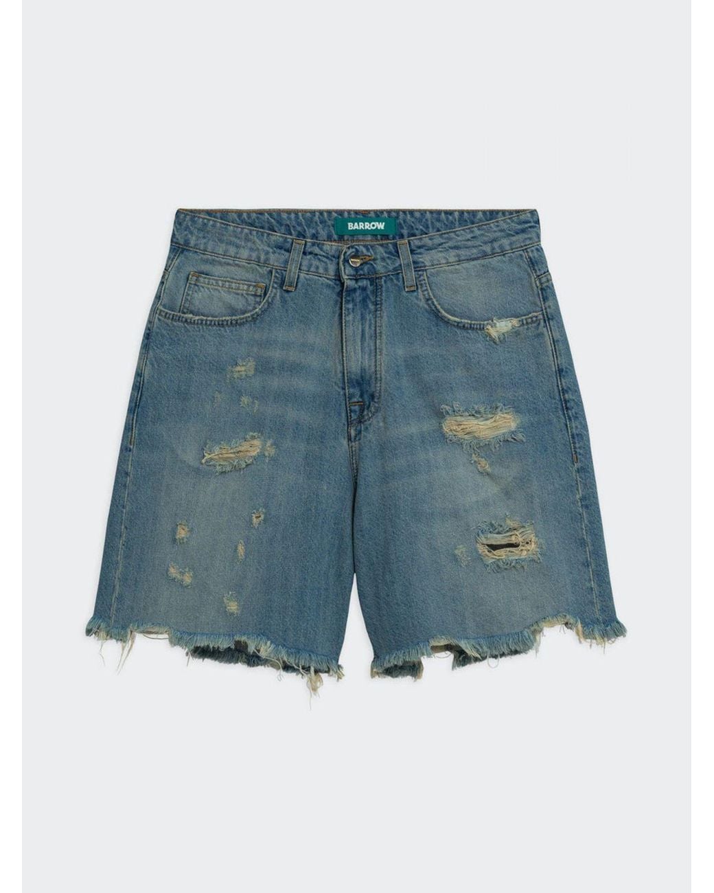 Barrow Green Distressed Shorts for men