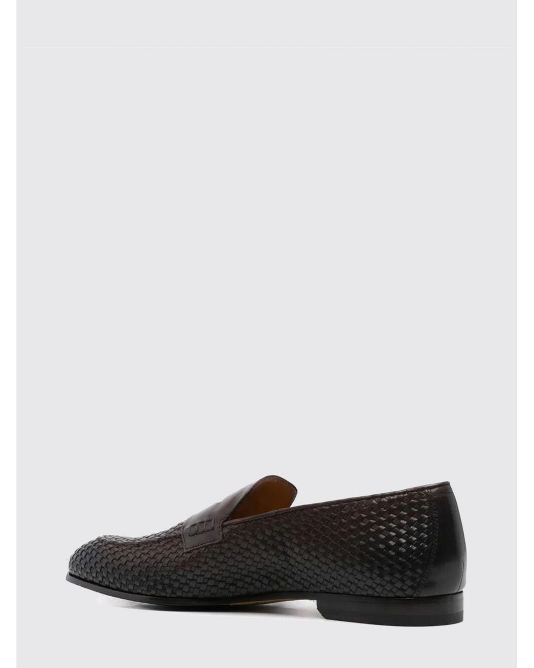 Doucal's White Woven Leather Loafers for men