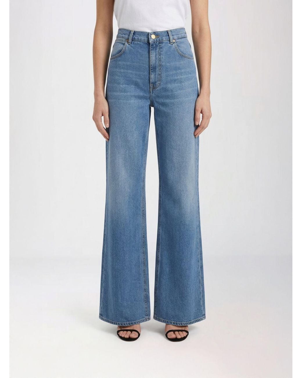 Fay Blue Cotton Blend Denim Flared Jeans