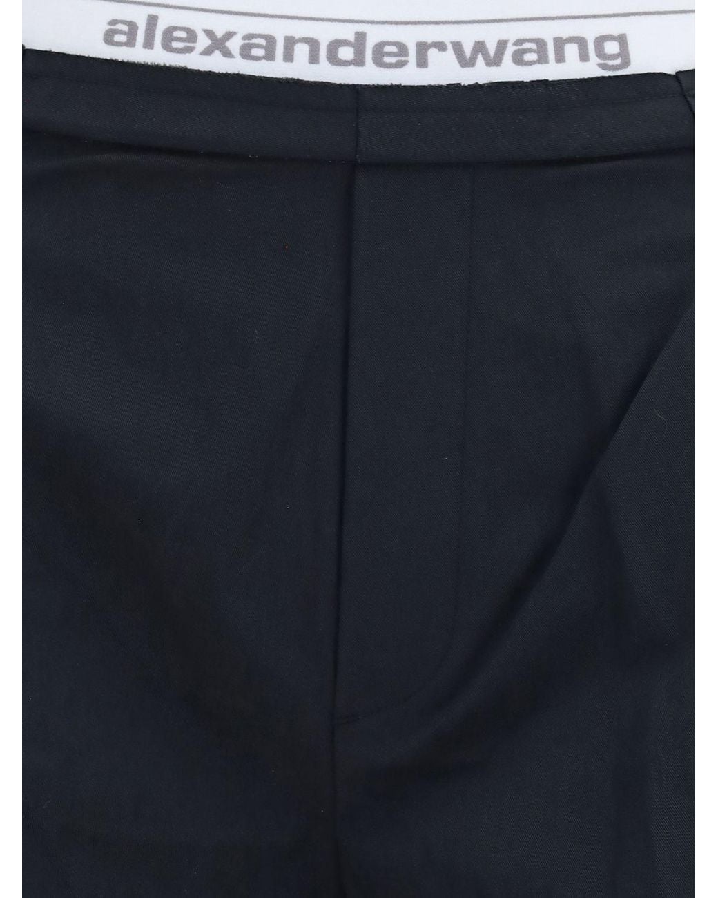 Alexander Wang Blue Cotton-Blend Shorts With Logo Elastic Waistband