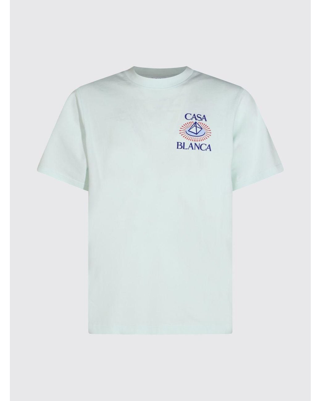 Casablanca Blue Graphic And Logo Print Cotton Crewneck T-Shirt for men