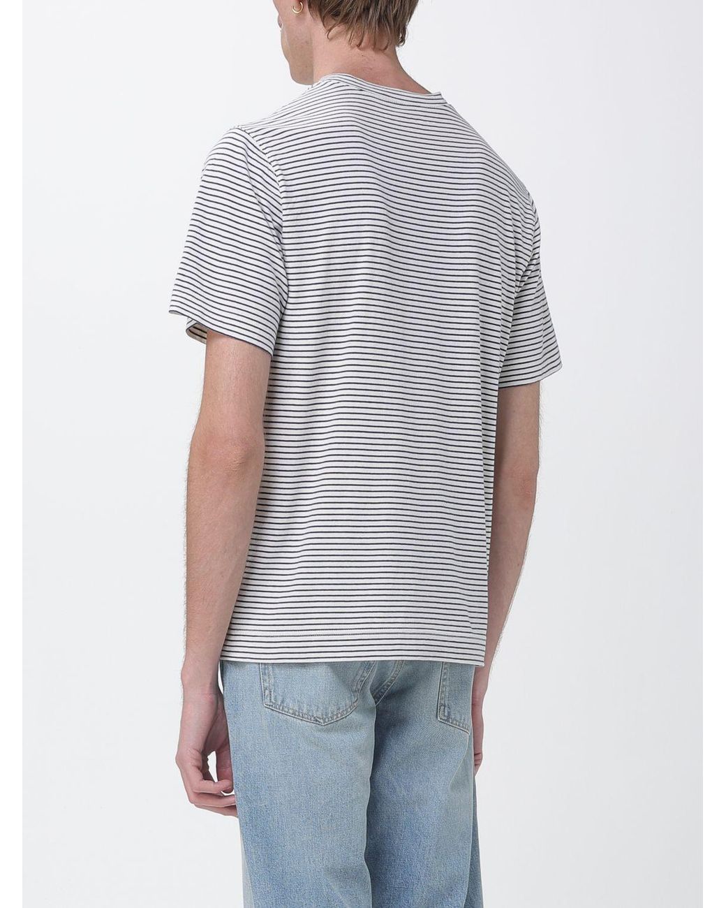 Circolo 1901 Gray Striped Cotton T-Shirt for men