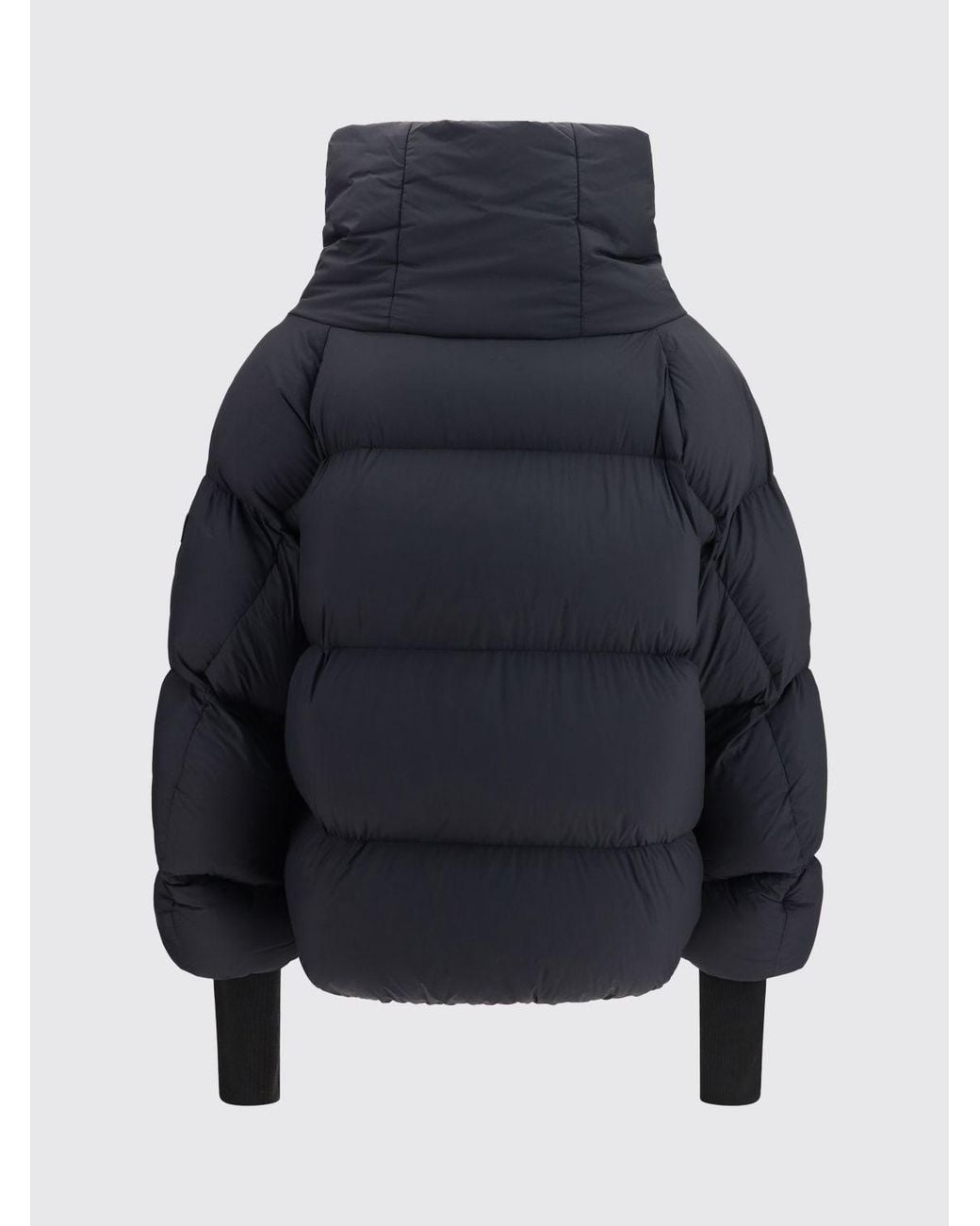 Ganni Blue Future Quilted Nylon Puffer Jacket With Funnel Neck And Side Zip
