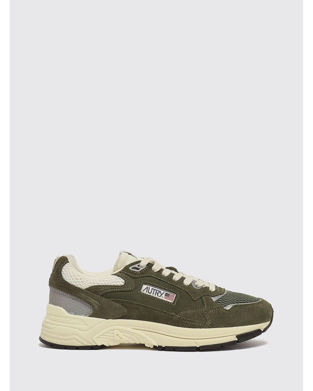 Autry Green Hyperway Bicolour Leather And Mesh Low-Top Sneakers for men