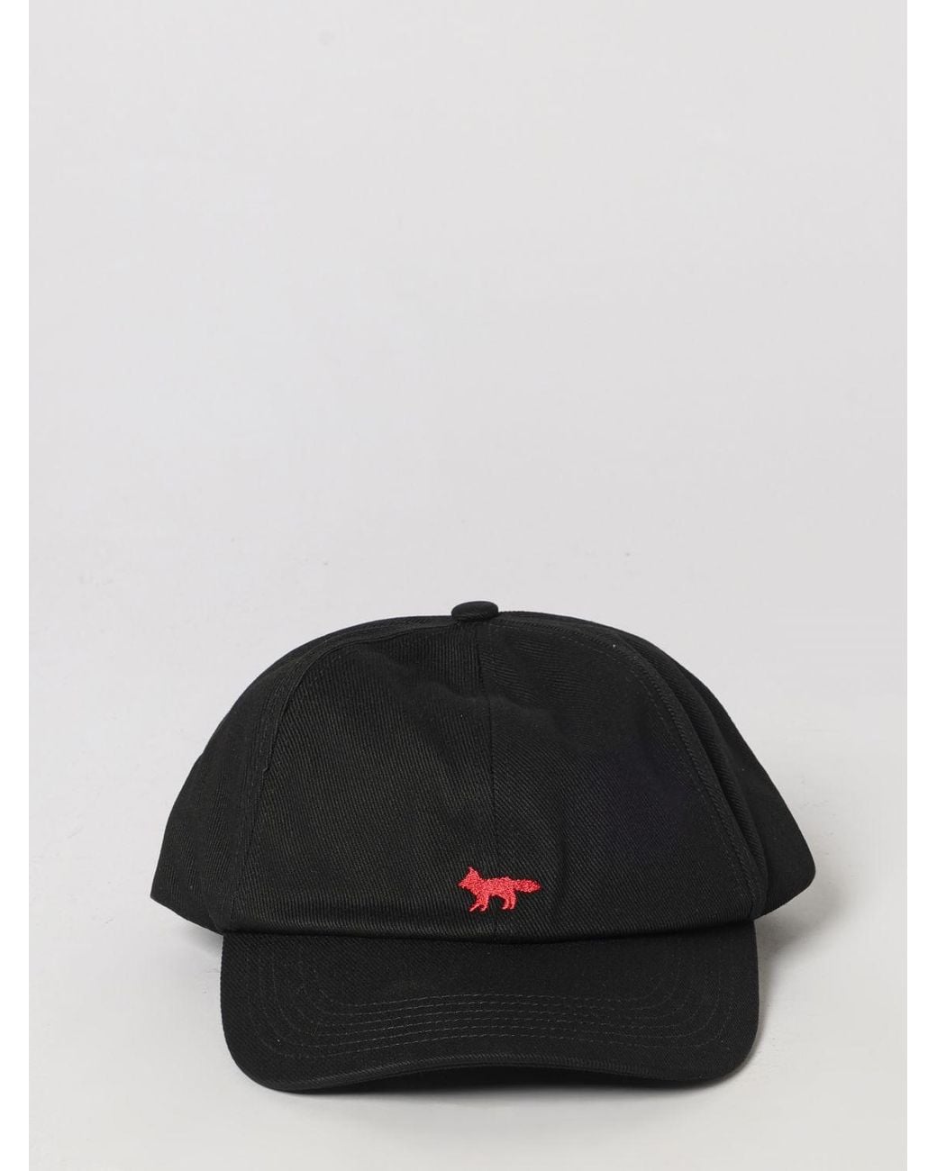 Maison Kitsuné Black Maison Kitsun&Eacute Cotton Twill Baseball Cap With Embroidered Logo for men