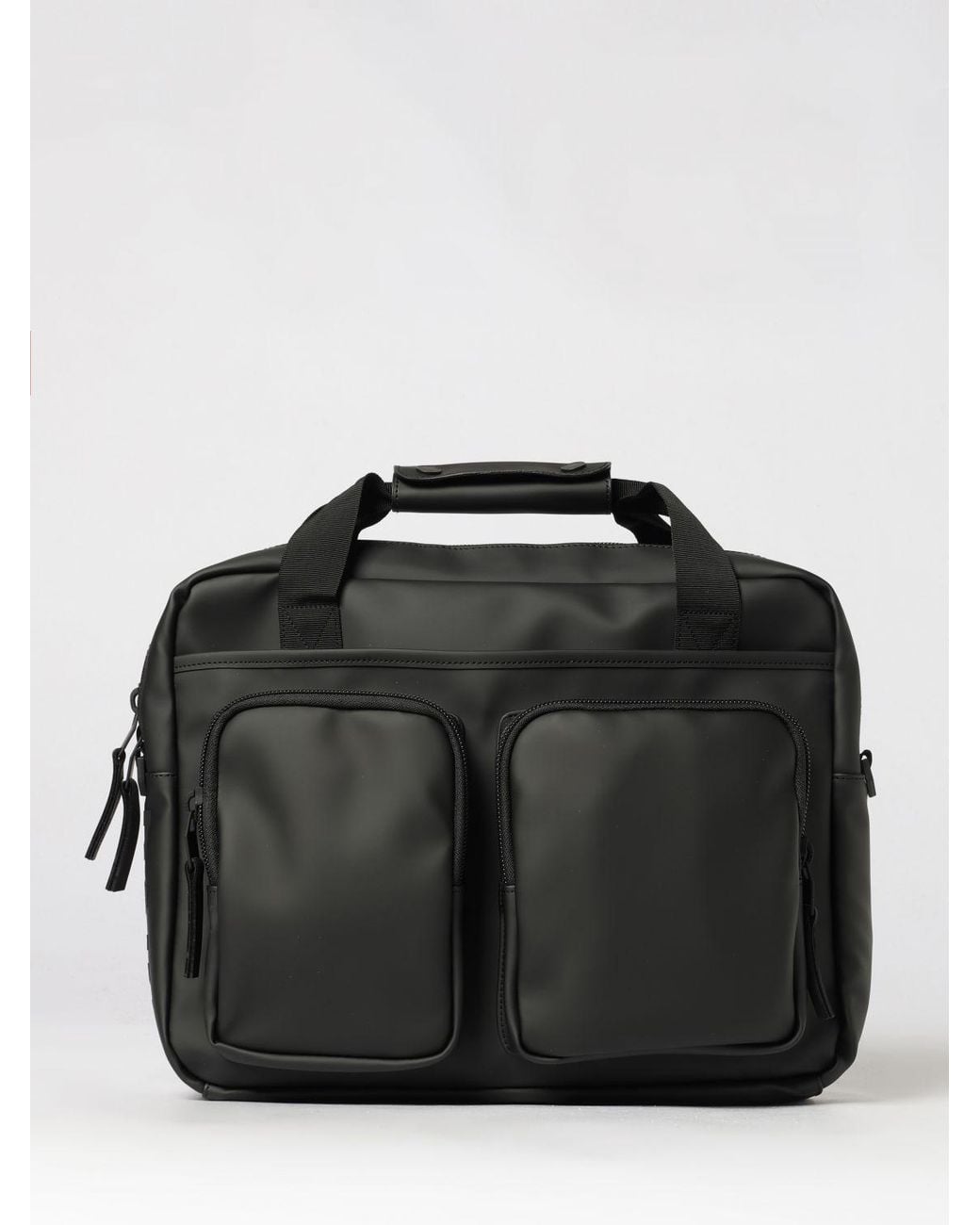 Rains Black Texel Tech Waterproof Briefcase With Laptop Pocket for men