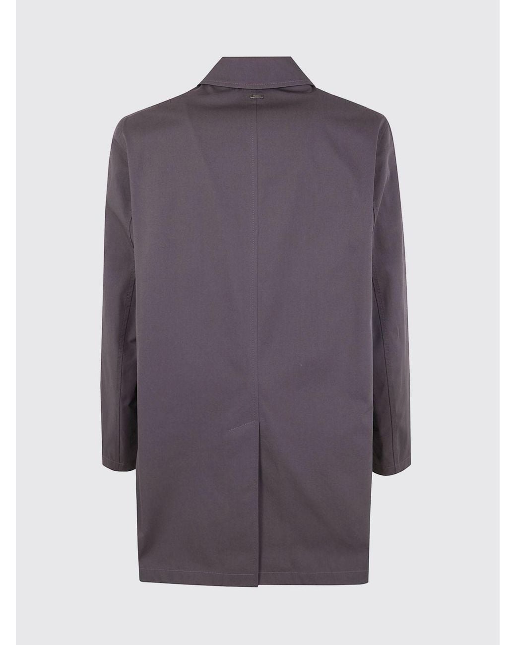 Herno Purple Knee-Length Single-Breasted Trench Coat for men