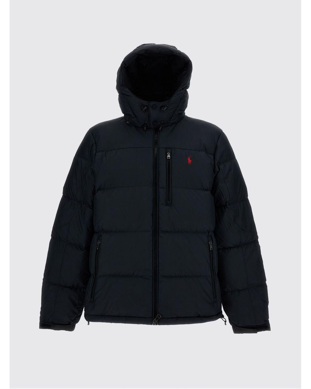 Polo Ralph Lauren Blue Gorham Quilted Nylon Hooded Down Jacket With Pony Logo for men