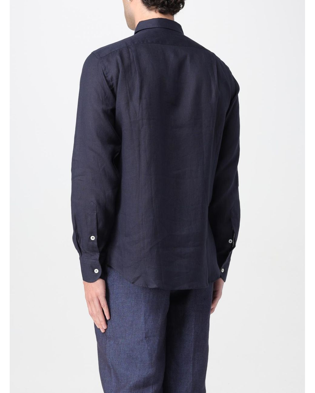 Kampos Blue Classic Linen Shirt for men