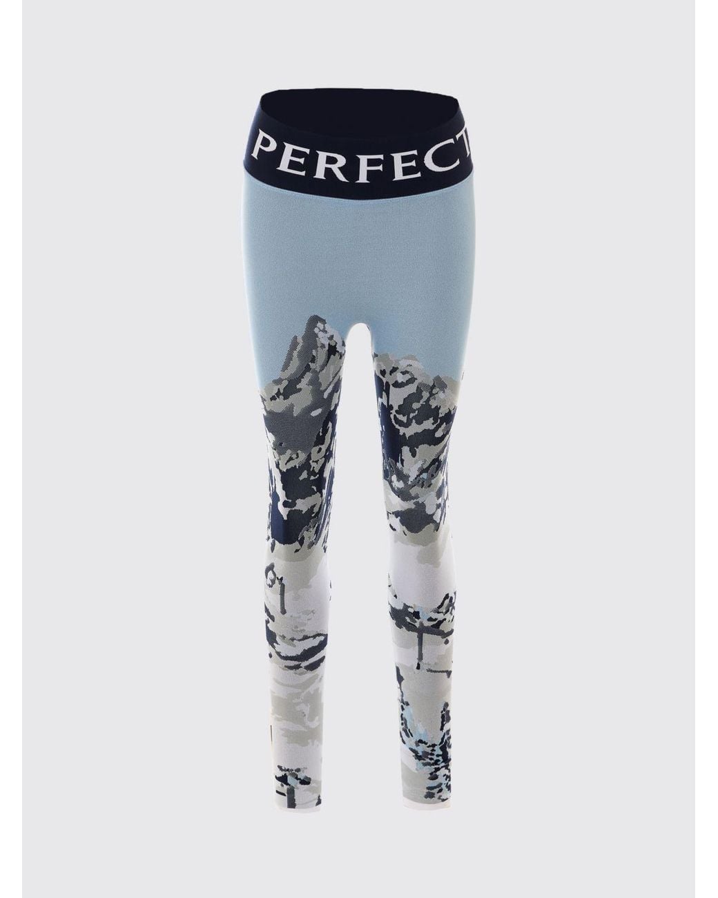 Perfect Moment Blue Abstract Print High-Waisted Skinny Fit Jersey Leggings