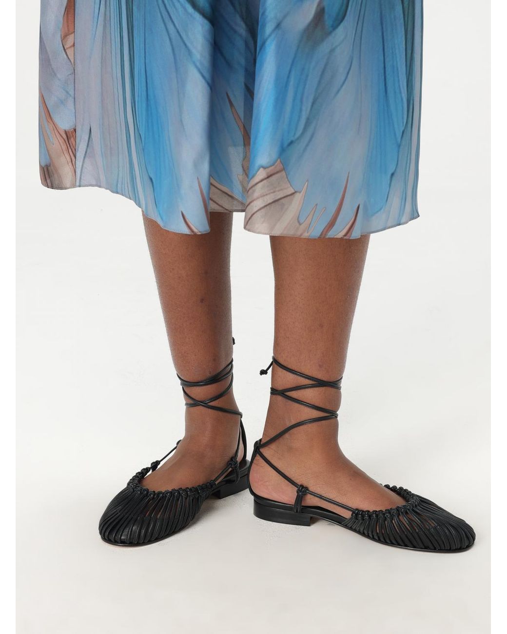 Hereu White Mantera Leather Ballerinas