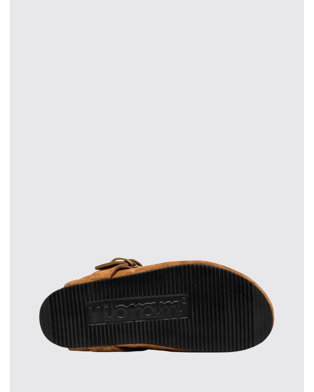 Buttero Brown Suede Leather Mules With An Adjustable Strap And Low Heel