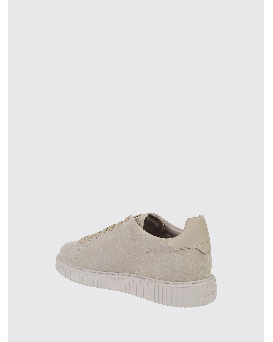 Hogan Natural H677 Leather And Suede Low-Top Sneakers With Perforated H Logo for men