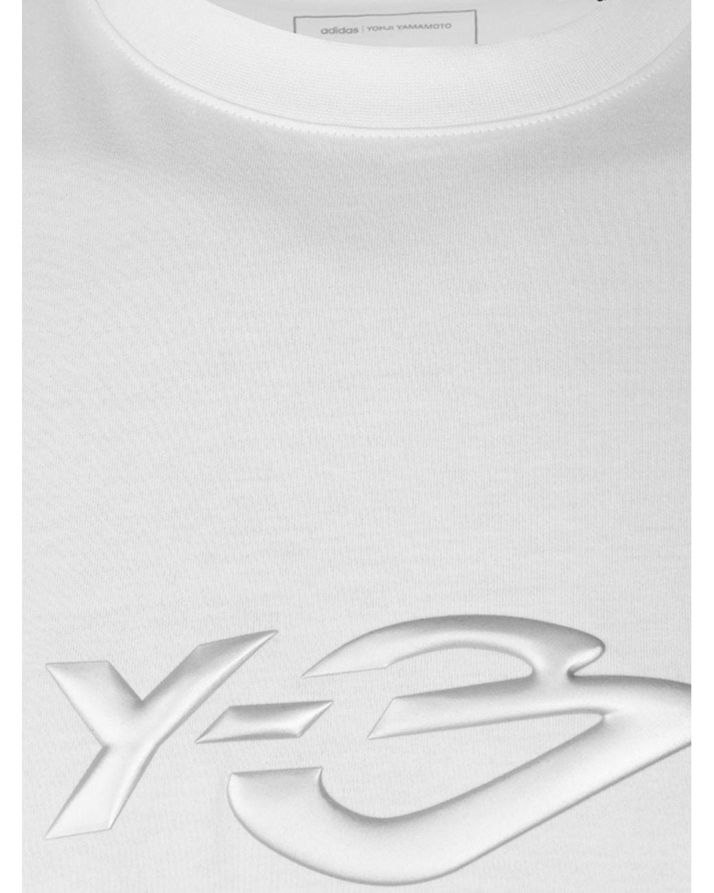 Y-3 White Short-Sleeved Cotton T-Shirt With Logo Print for men