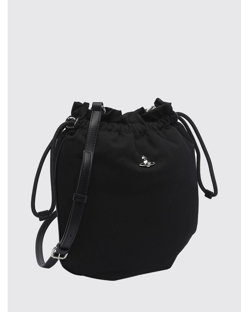 Vivienne Westwood Black Recycled Polyester Bucket Bag With Monogram