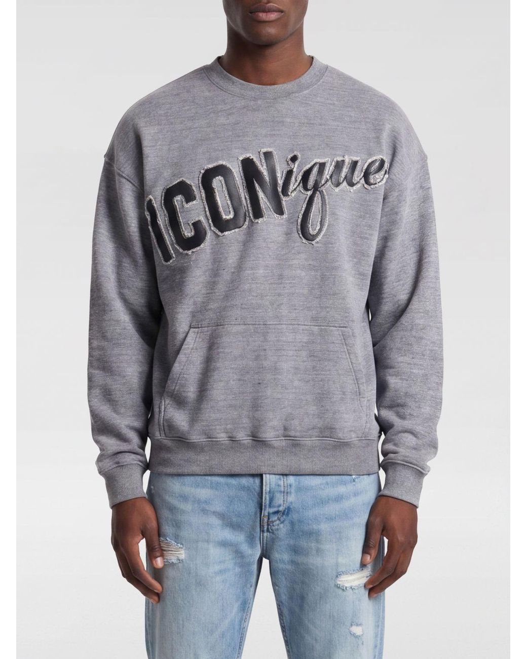 Sudadera De Algodón Con Cuello Redondo Iconigue DSquared² de hombre de color Gray