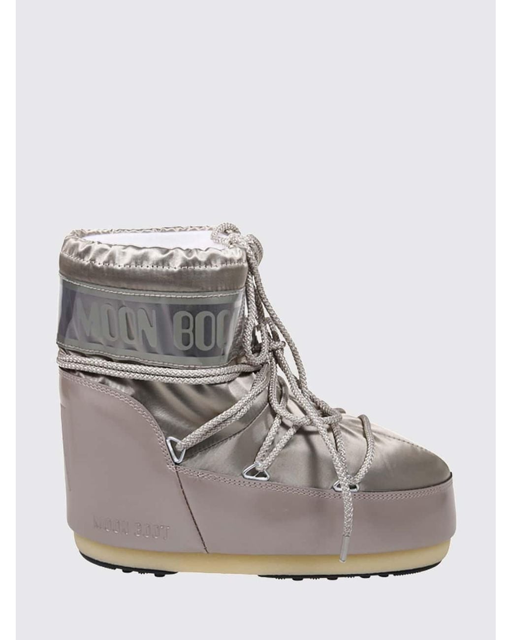 Moon Boot Gray Flat Ankle Boots