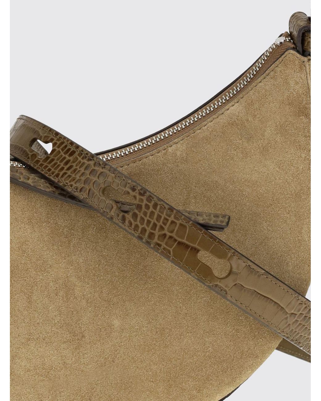 Tory Burch White Romy Suede Half-Moon Hobo Bag