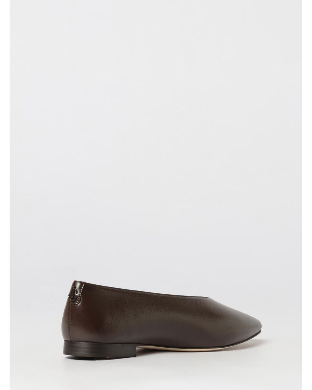 Jimmy Choo White Margot Smooth Leather Ballerina Flats With Rear Monogram