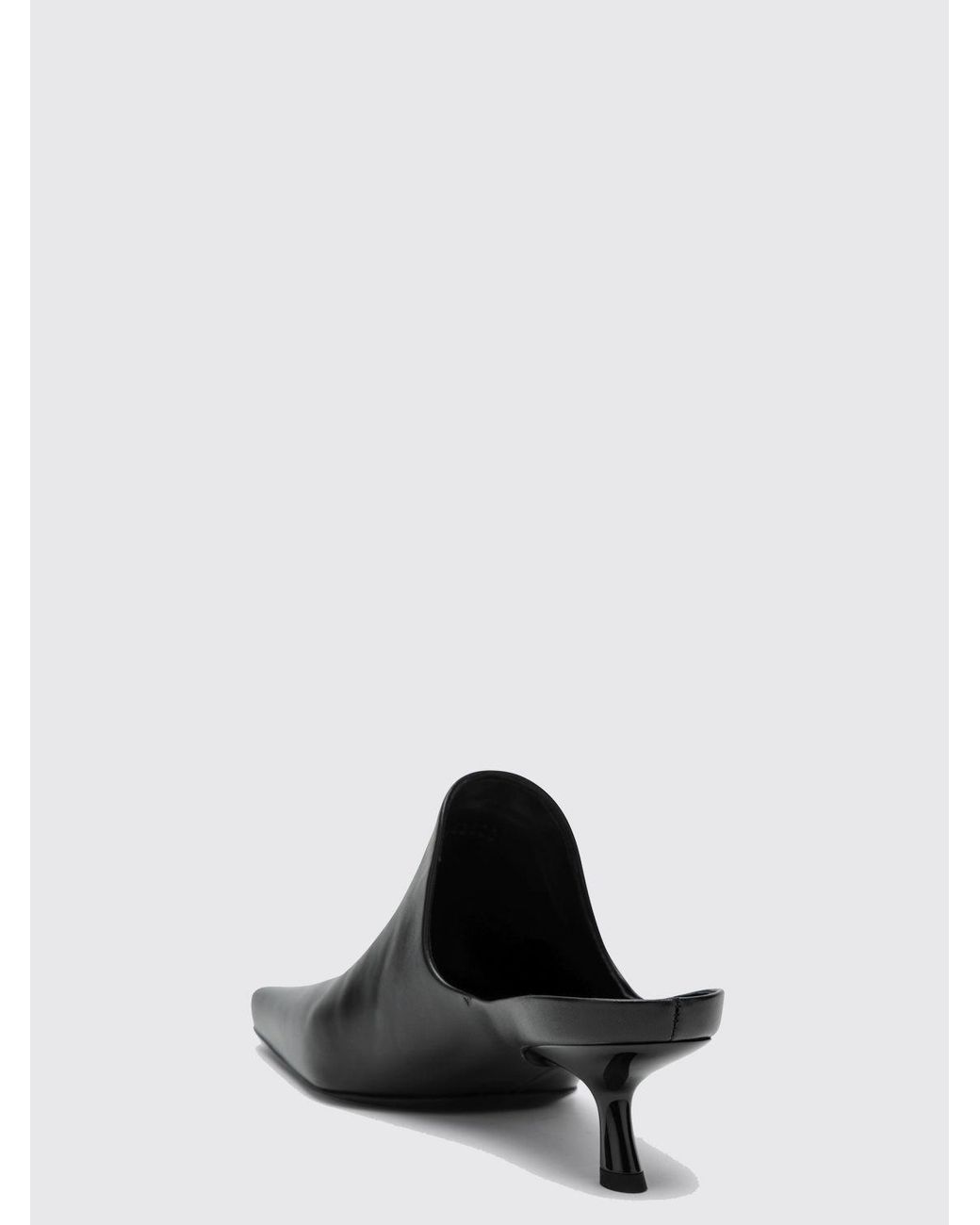 Loewe Black Emily Calfskin Mules With Square Toe And Flared Heel