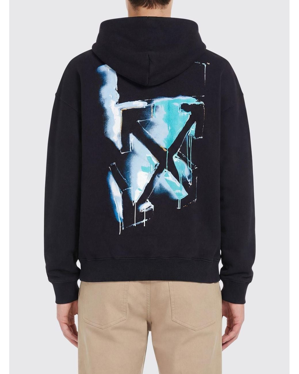 Off-White c/o Virgil Abloh Blue Arrow Cotton Hoodie for men