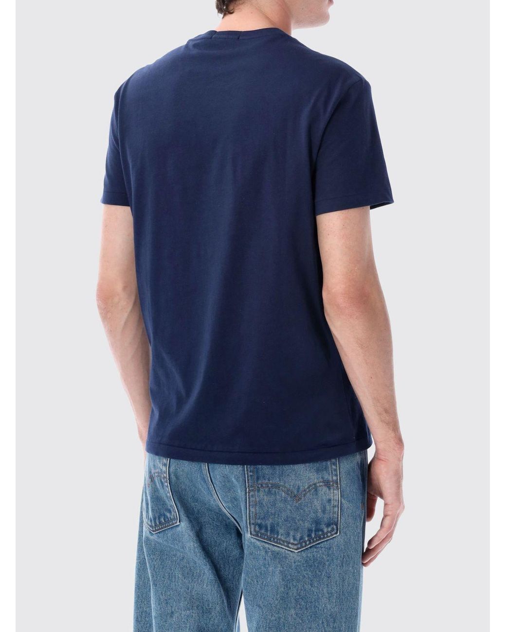 Polo Ralph Lauren Blue Slim Fit Cotton T-Shirt With Teddy Bear Print for men