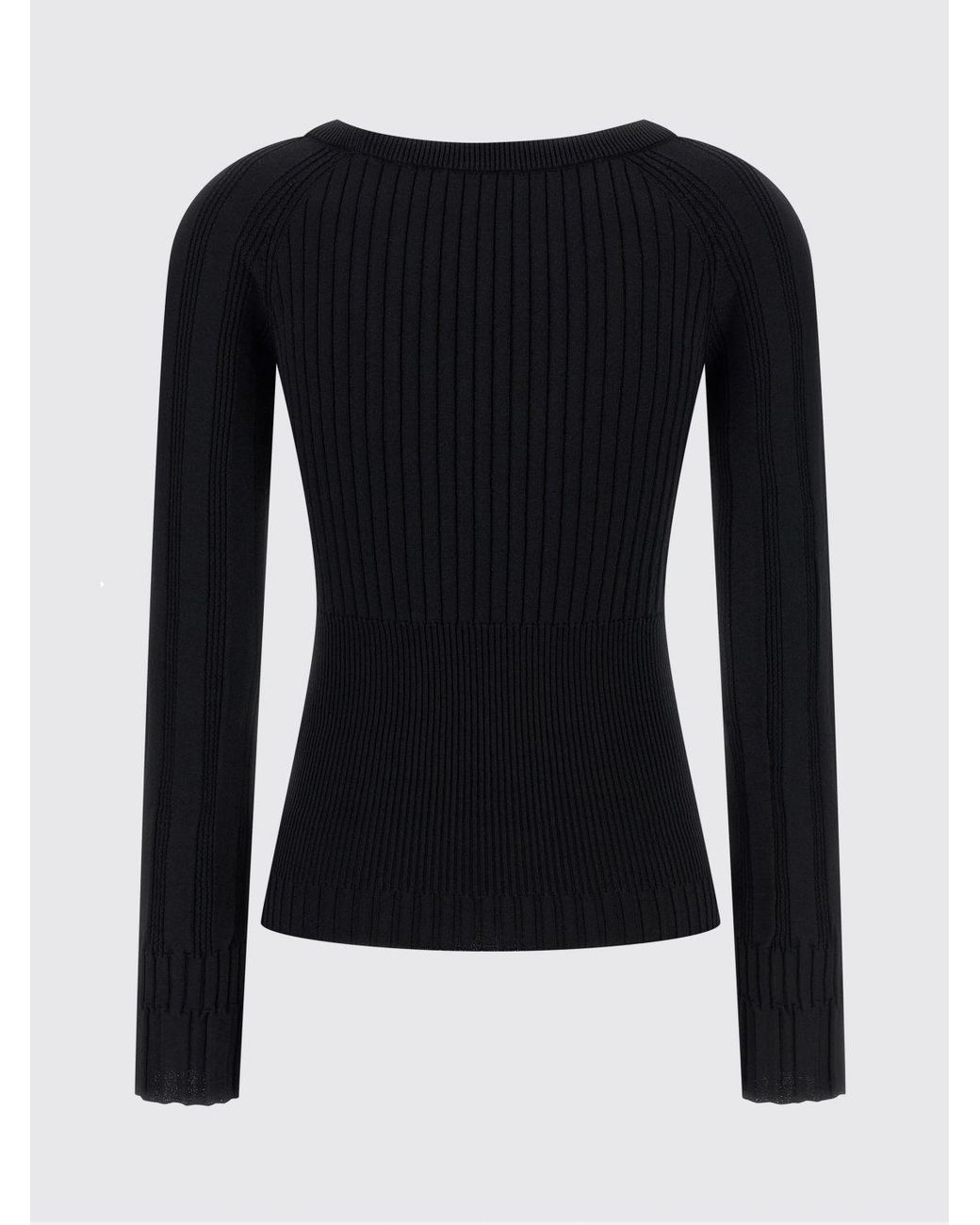 Balmain Yellow Ribbed Viscose Knit Top