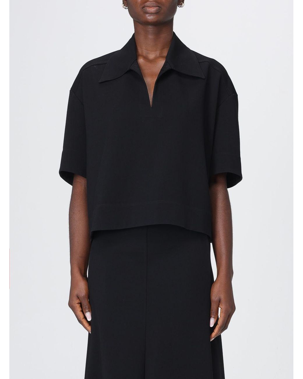 Jil Sander Black Viscose Polo Shirt