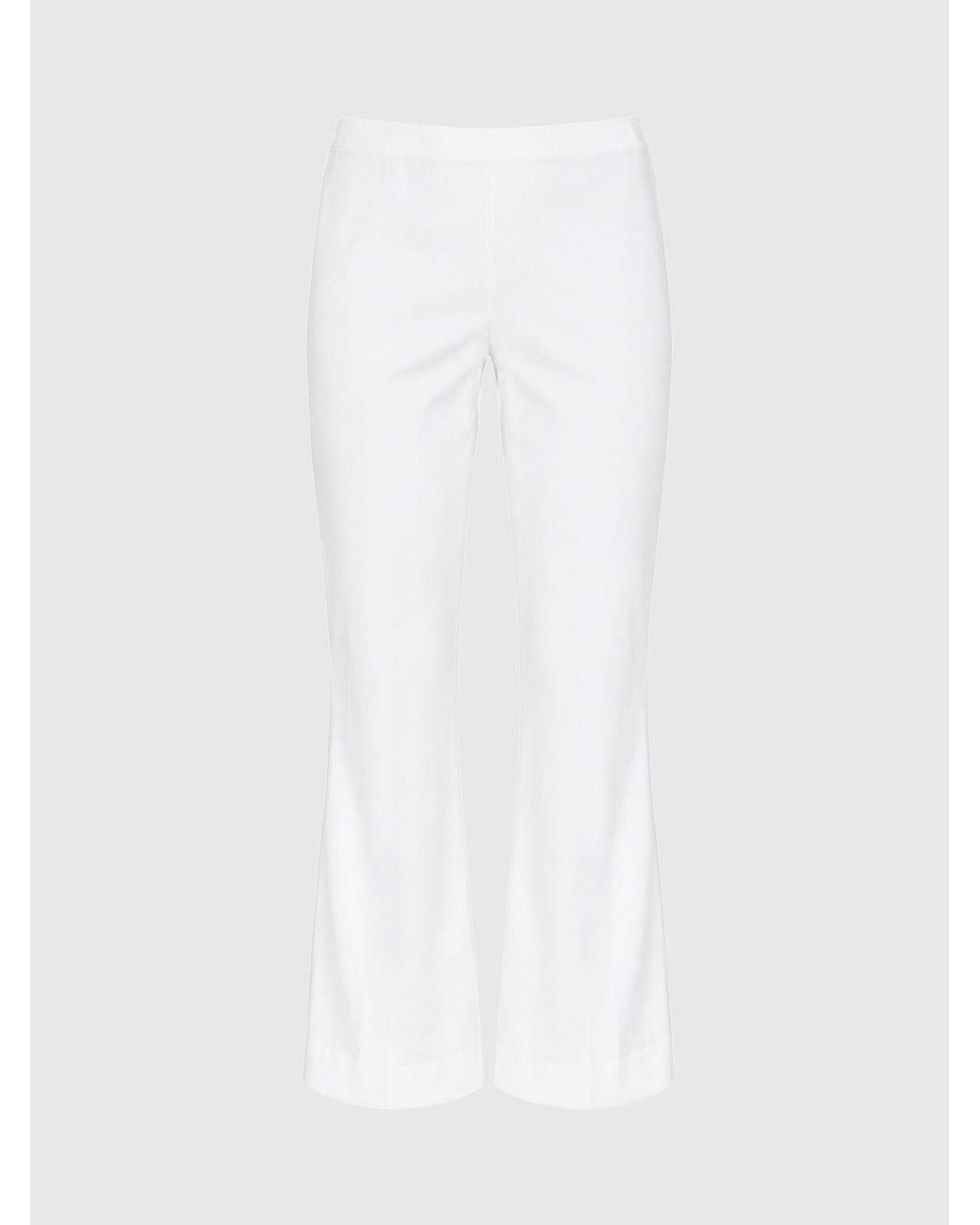 Liviana Conti White Cotton Canvas Crop Trousers