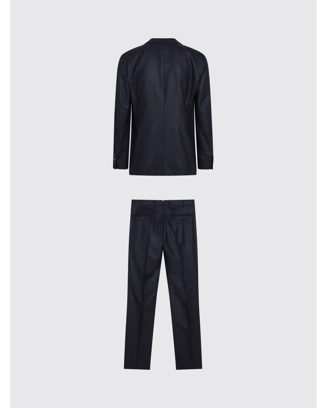 Luigi Bianchi Black Single-Breasted Two-Button Wool Suit With Lapels for men