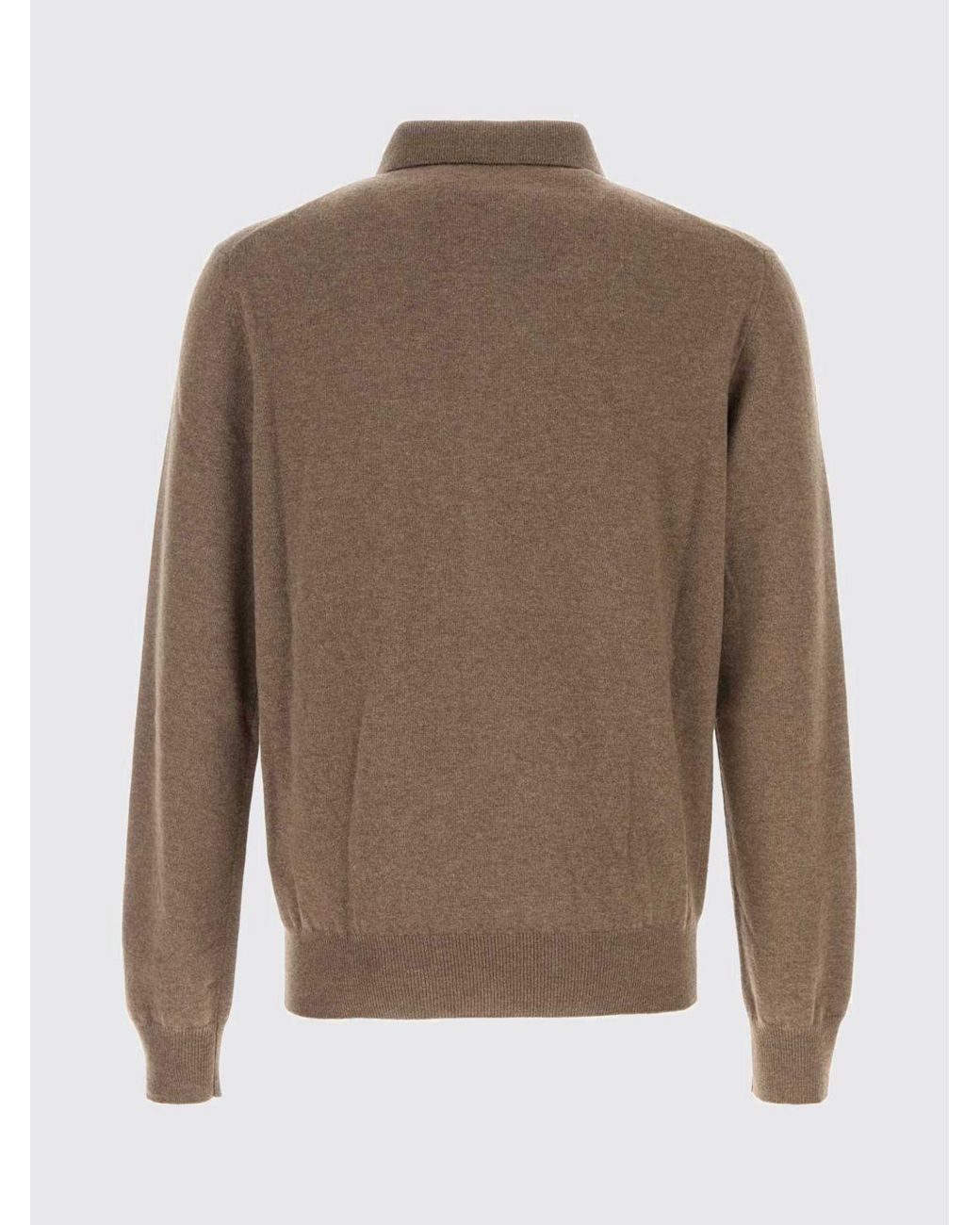 Jil Sander Brown Long-Sleeved Knit Wool Polo With Concealed Placket for men