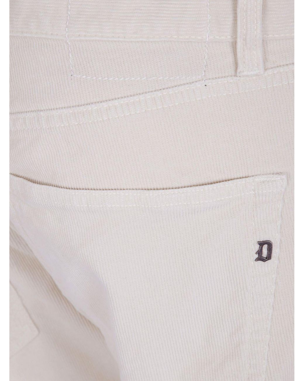 Dondup Pink Mid-Rise Slim Fit Corduroy Trousers With Turn-Up Cuffs for men