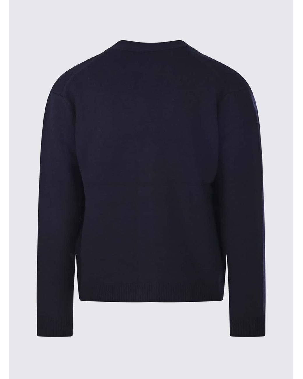 Maison Kitsuné Blue Maison KitsunÉ Merino Wool V-Neck Cardigan With Chillax Fox Logo Patch for men