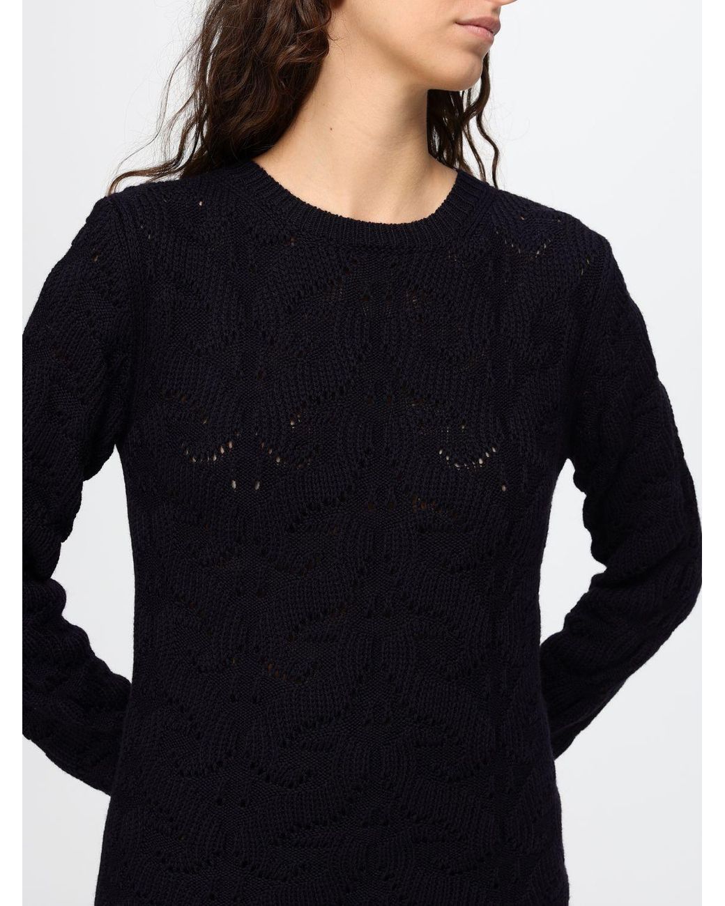 Etro Blue Crewneck Wool Blend Jumper With Ribbed Trims