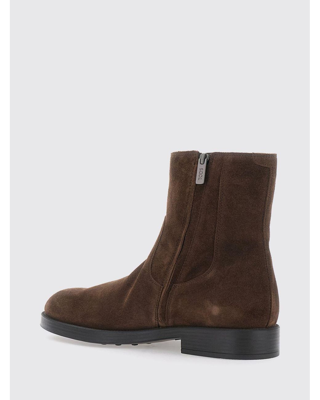 Tod's Stiefeletten Aus Wildkalbsleder Mit T Timeless-Logo in Brown für Herren
