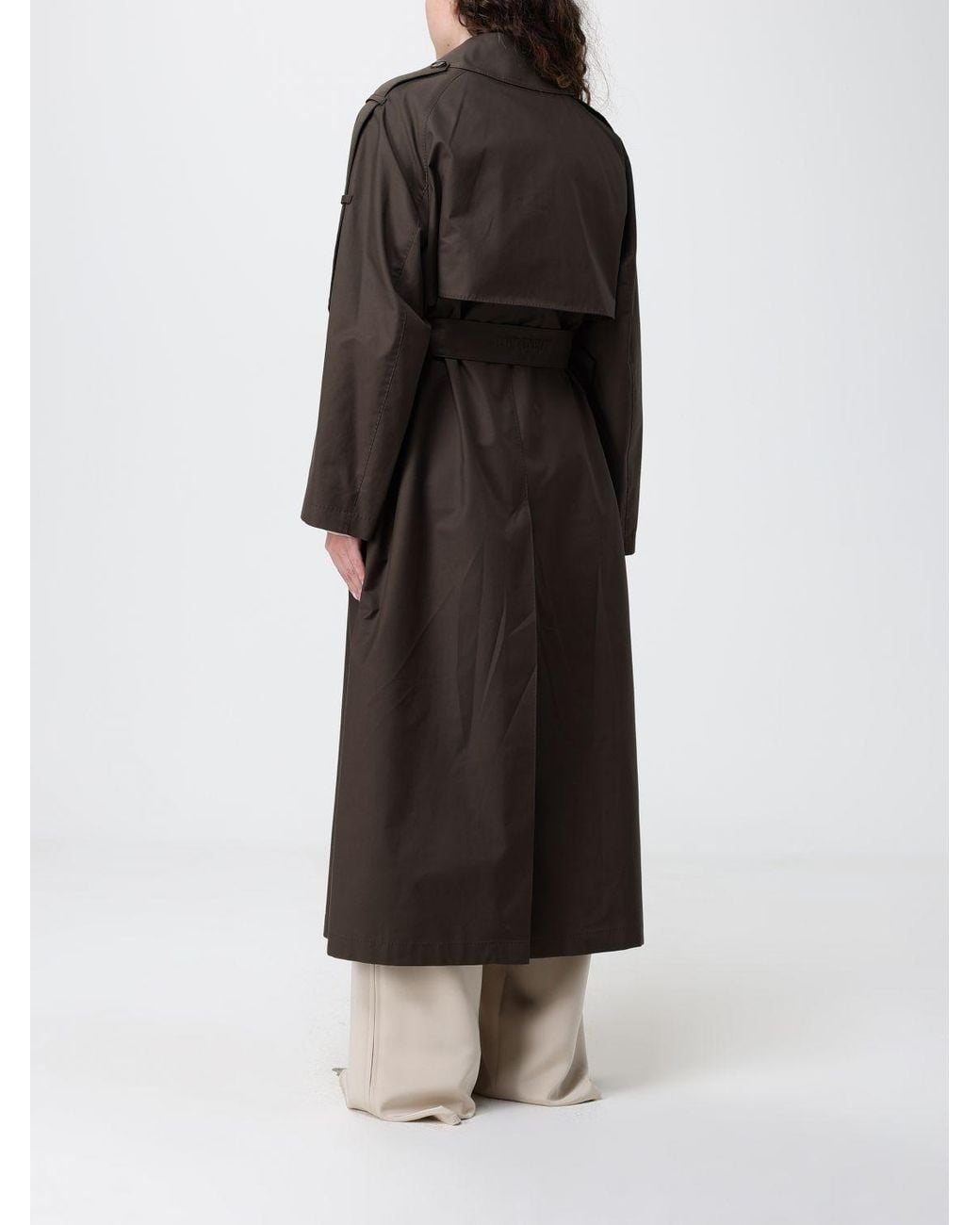 Max Mara Black Double Breasted Cotton Blend Trench Coat