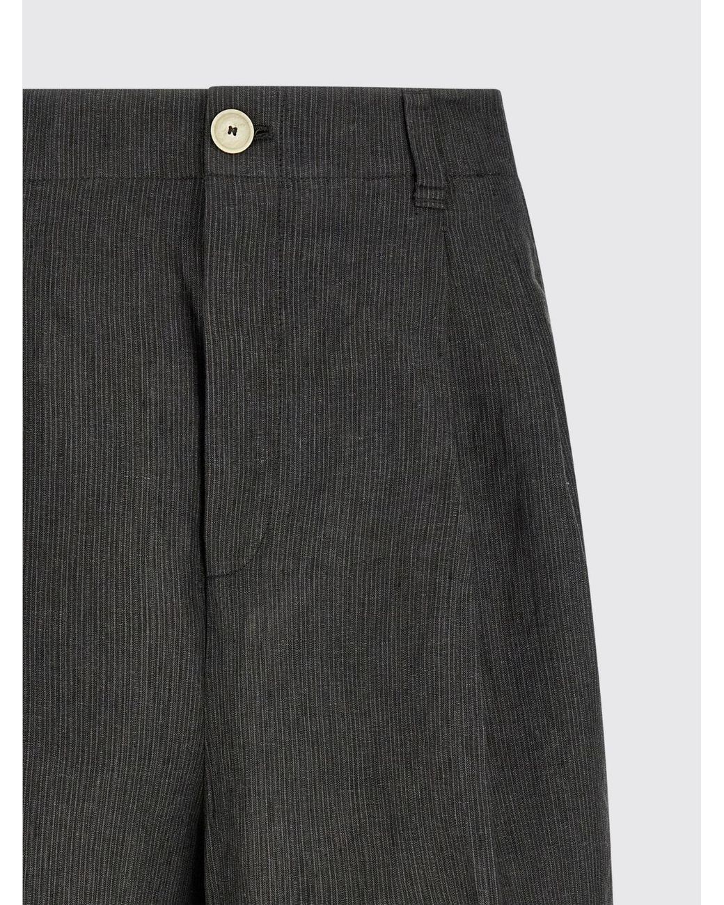 Jacquemus Black Striped Linen Tailored Shorts for men