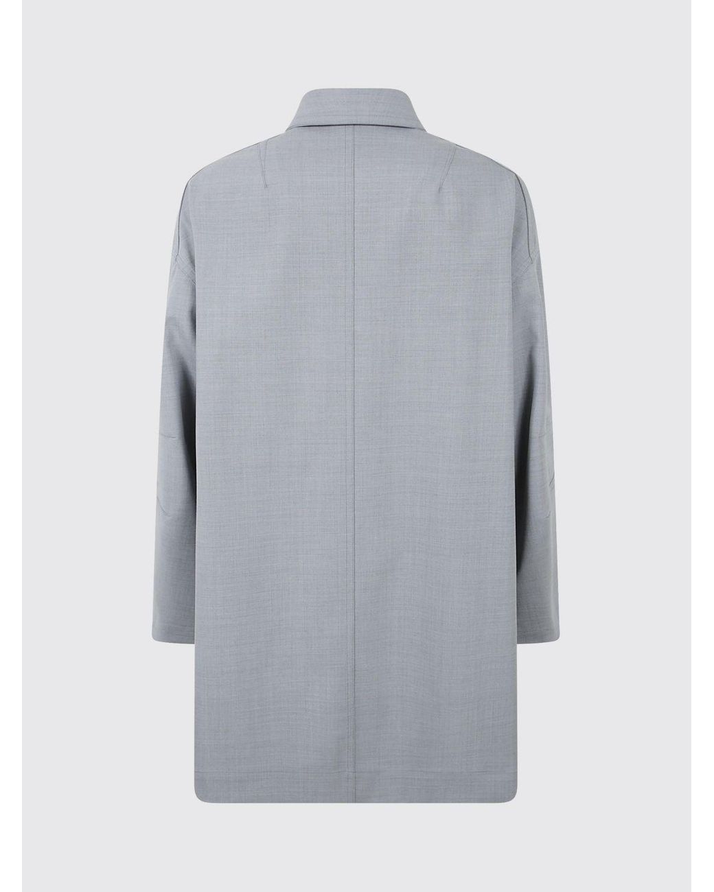 Dries Van Noten Gray Single-Breasted Wool-Blend Coat With Concealed Buttoning for men