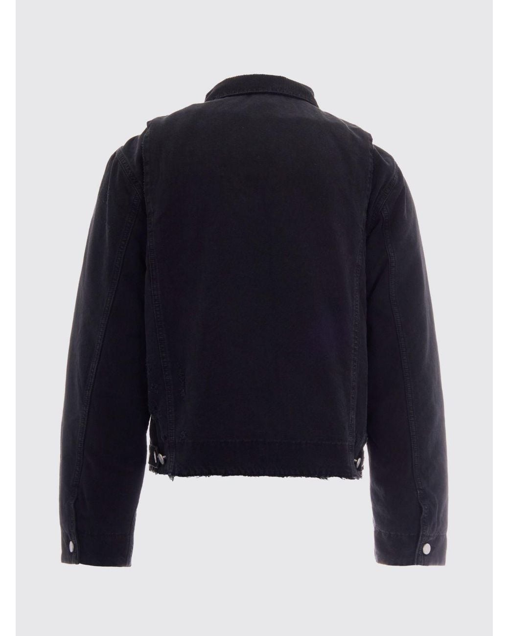 Represent Blue Cotton Denim Shirt Jacket With Zip Closure for men