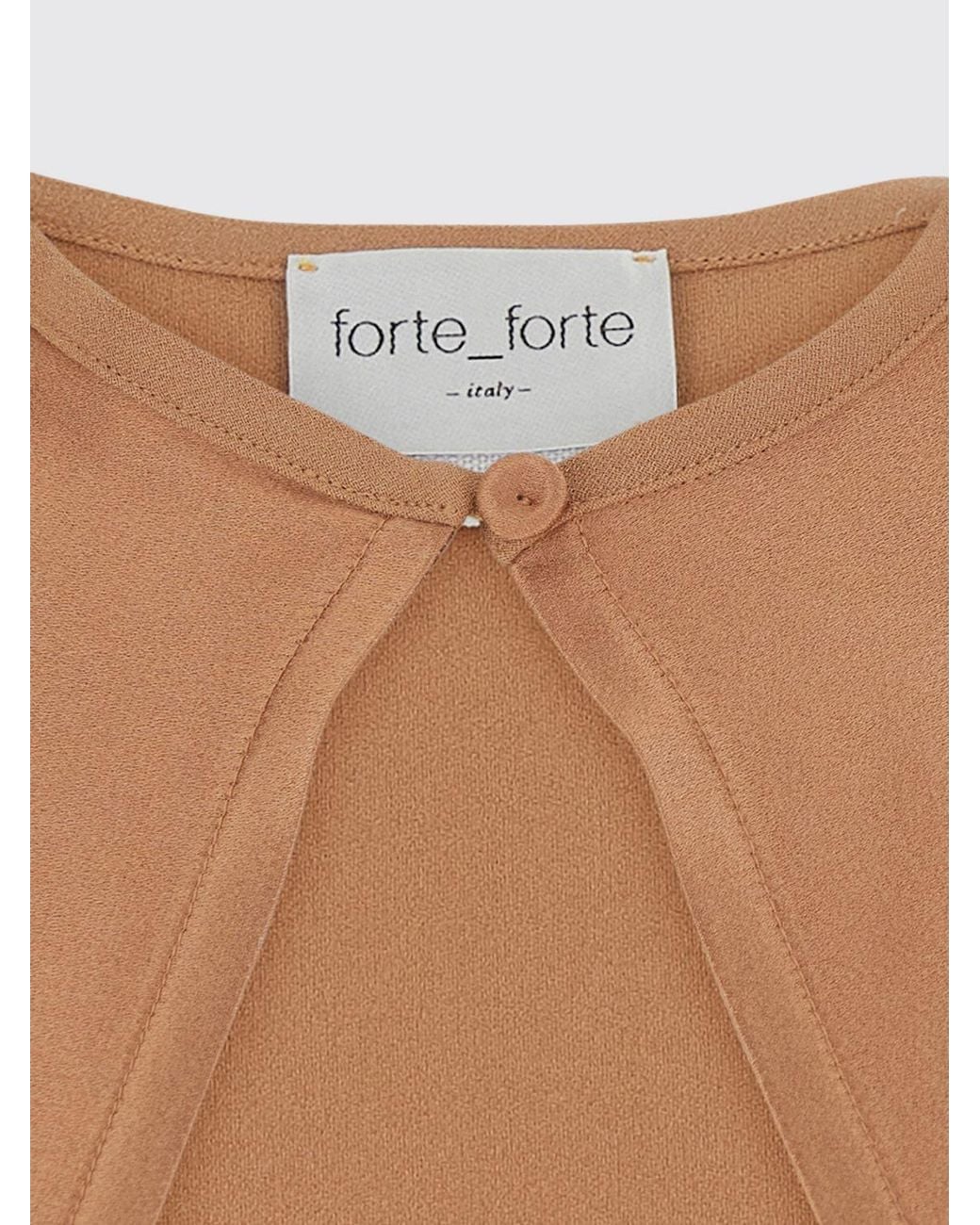 forte_forte Satin Evening Top With Crew Neckline in Natural | Lyst