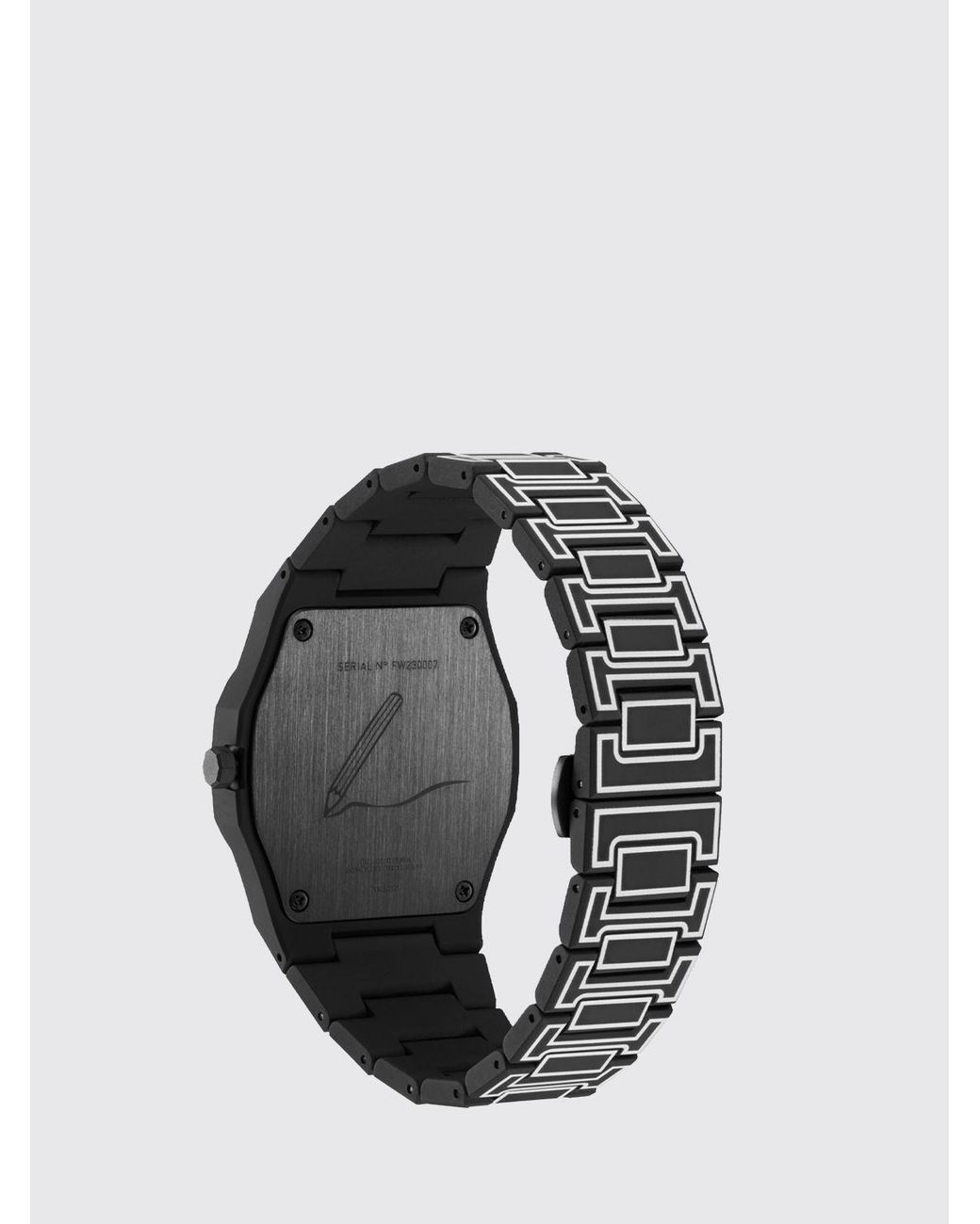 D1 Milano Black Sketch Polycarbon Polycarbonate Watch for men