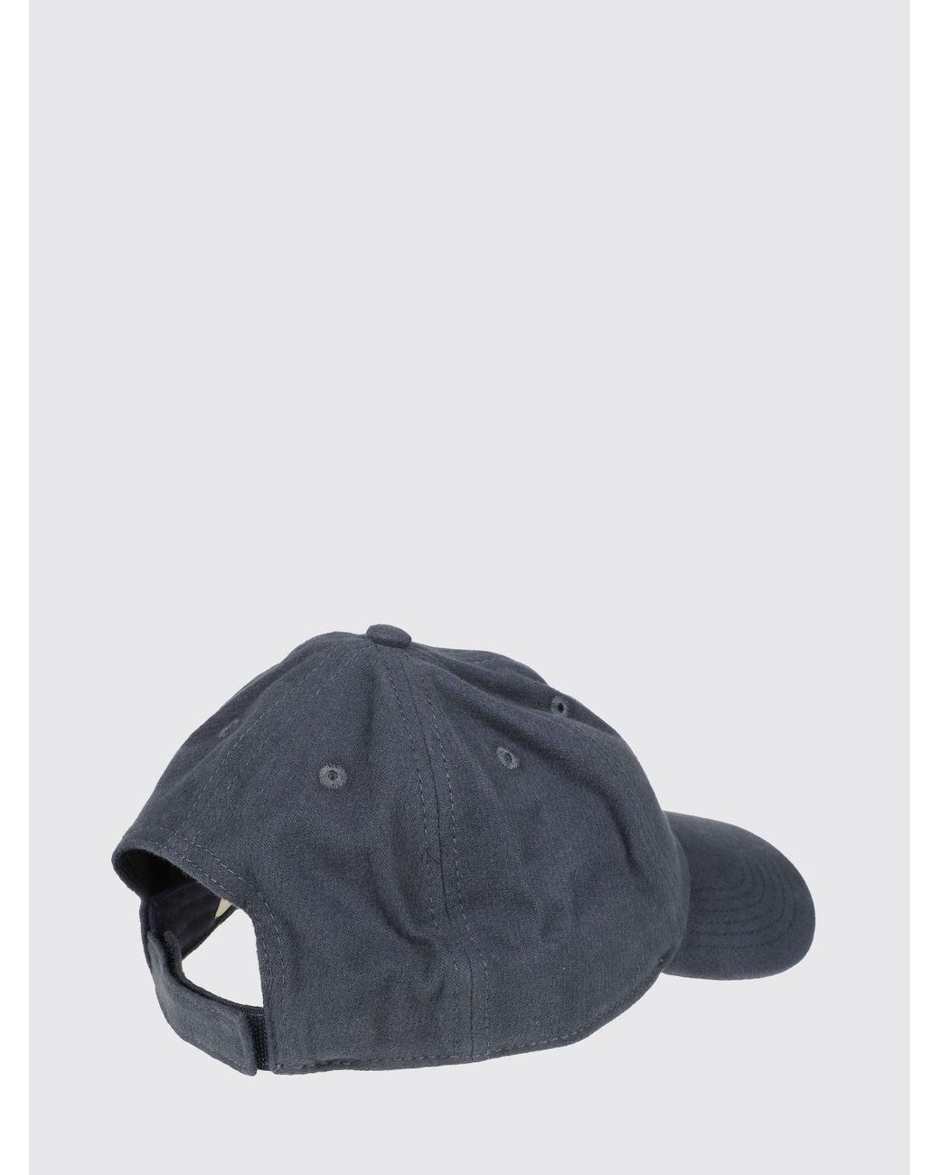 Autry Blue Ribbed Wool Beanie Hat With Turn-Up Cuff And Contrast Logo for men