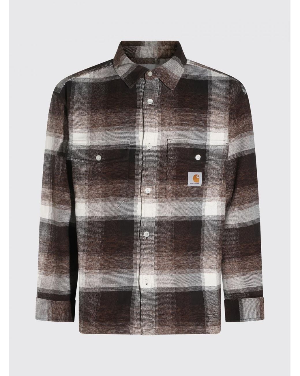 Carhartt Gray Esterson Long-Sleeved Check Cotton Shirt for men