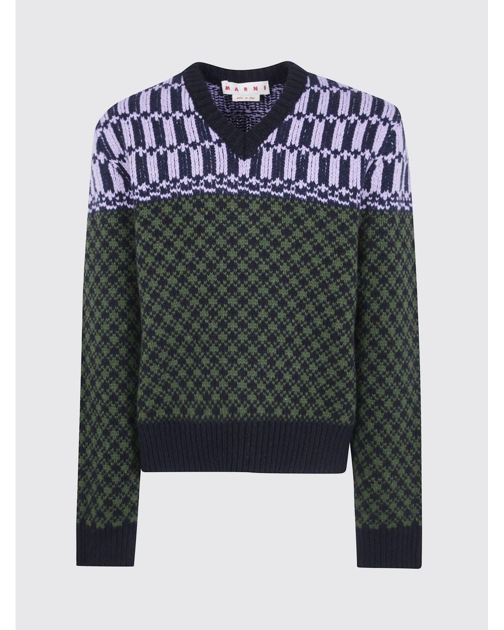 Marni Blue V-Neck Jumper for men