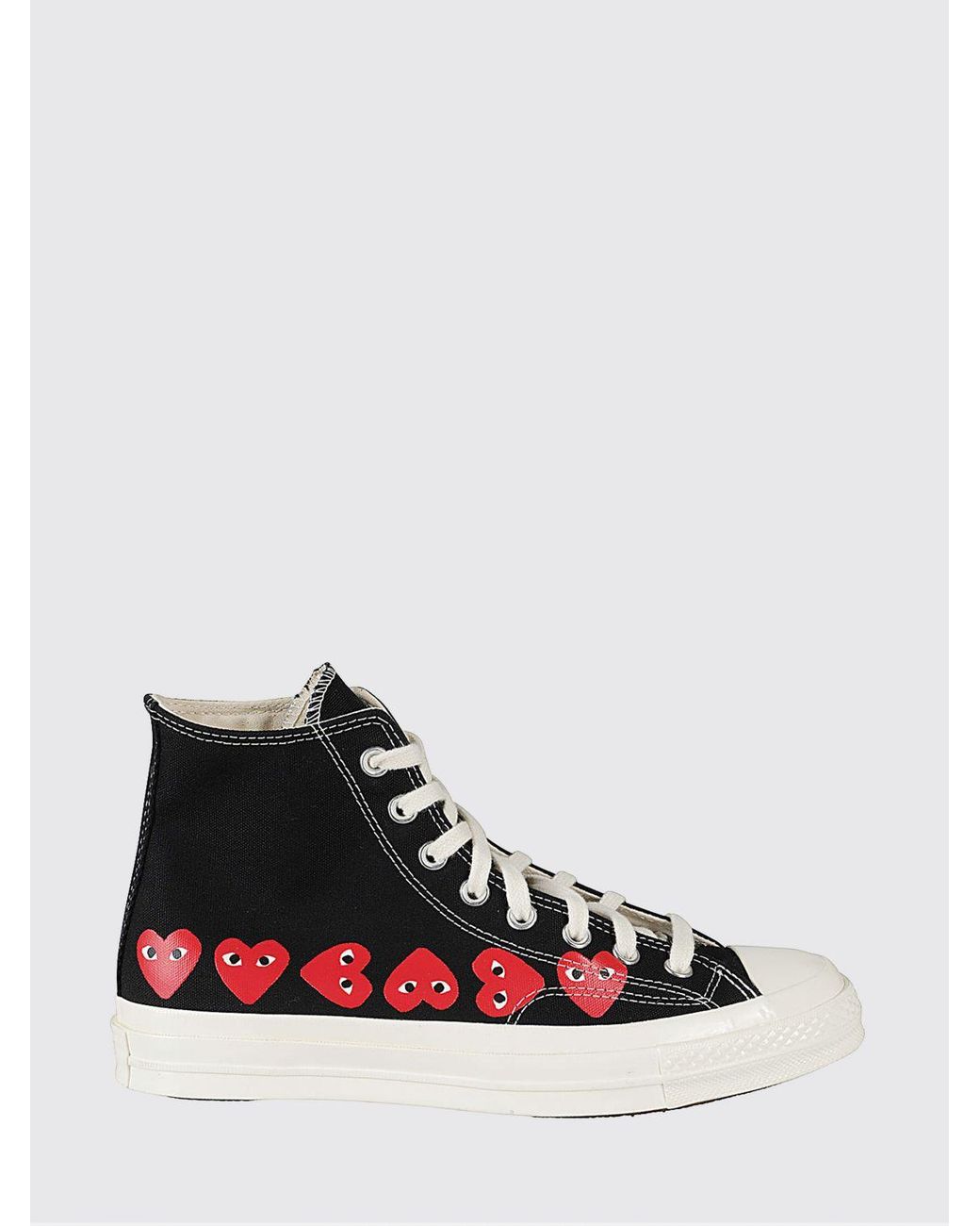 COMME DES GARÇONS PLAY White Cotton Canvas Sneakers for men