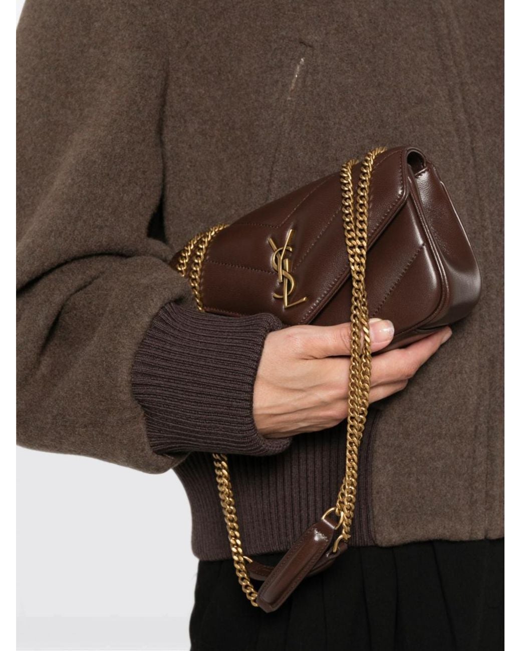 Saint Laurent White Loulou Mini Shoulder Bag