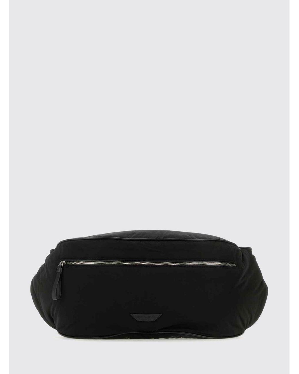 Bottega Veneta Black Nylon Belt Bag With Embossed Logo And Back Pocket for men