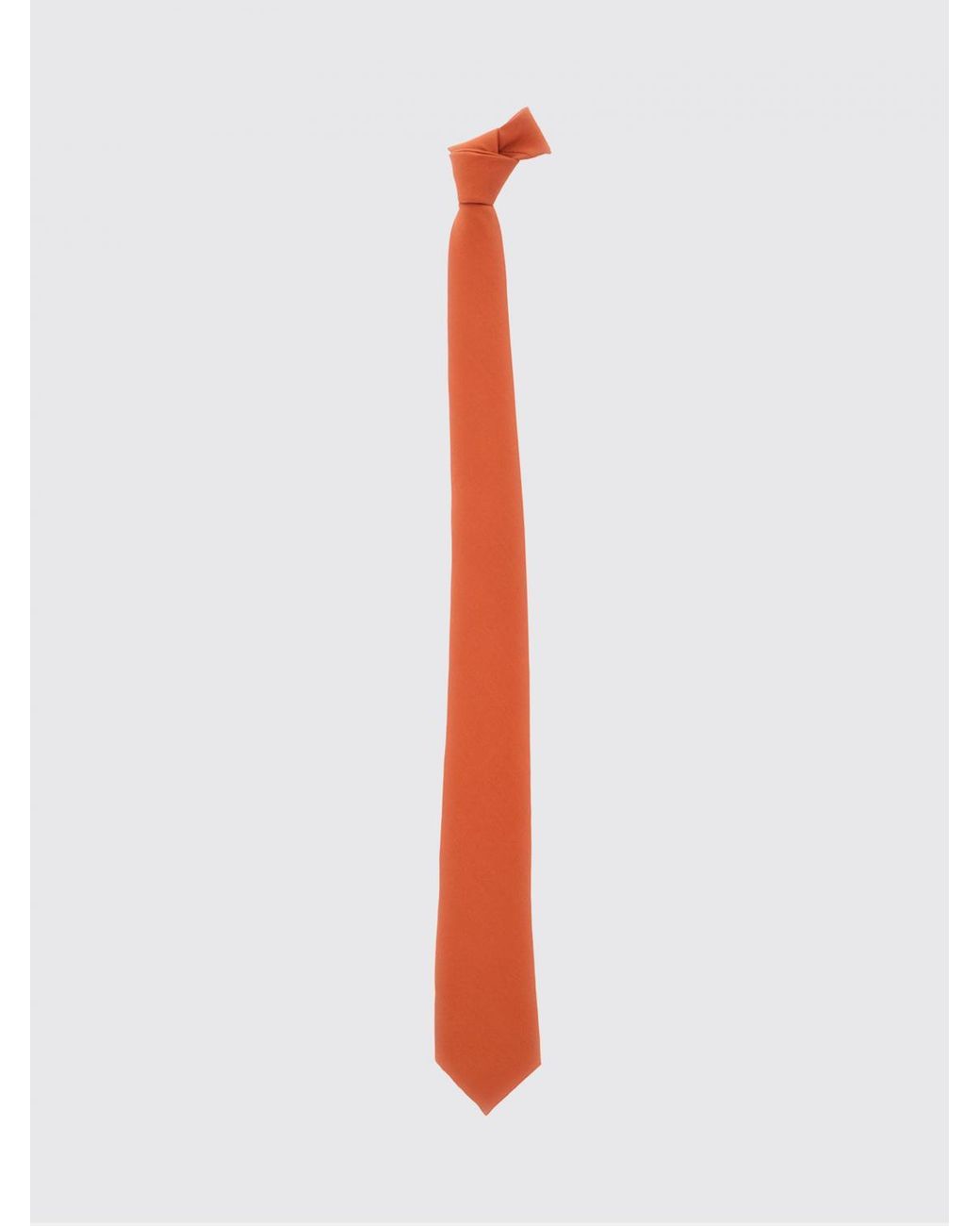Saint Laurent White Classic Pure Silk Tie With Logo Loop for men