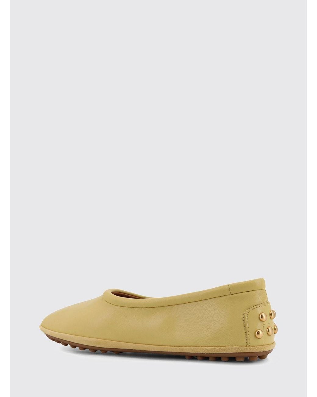 Tod's Yellow Leather Ballerinas
