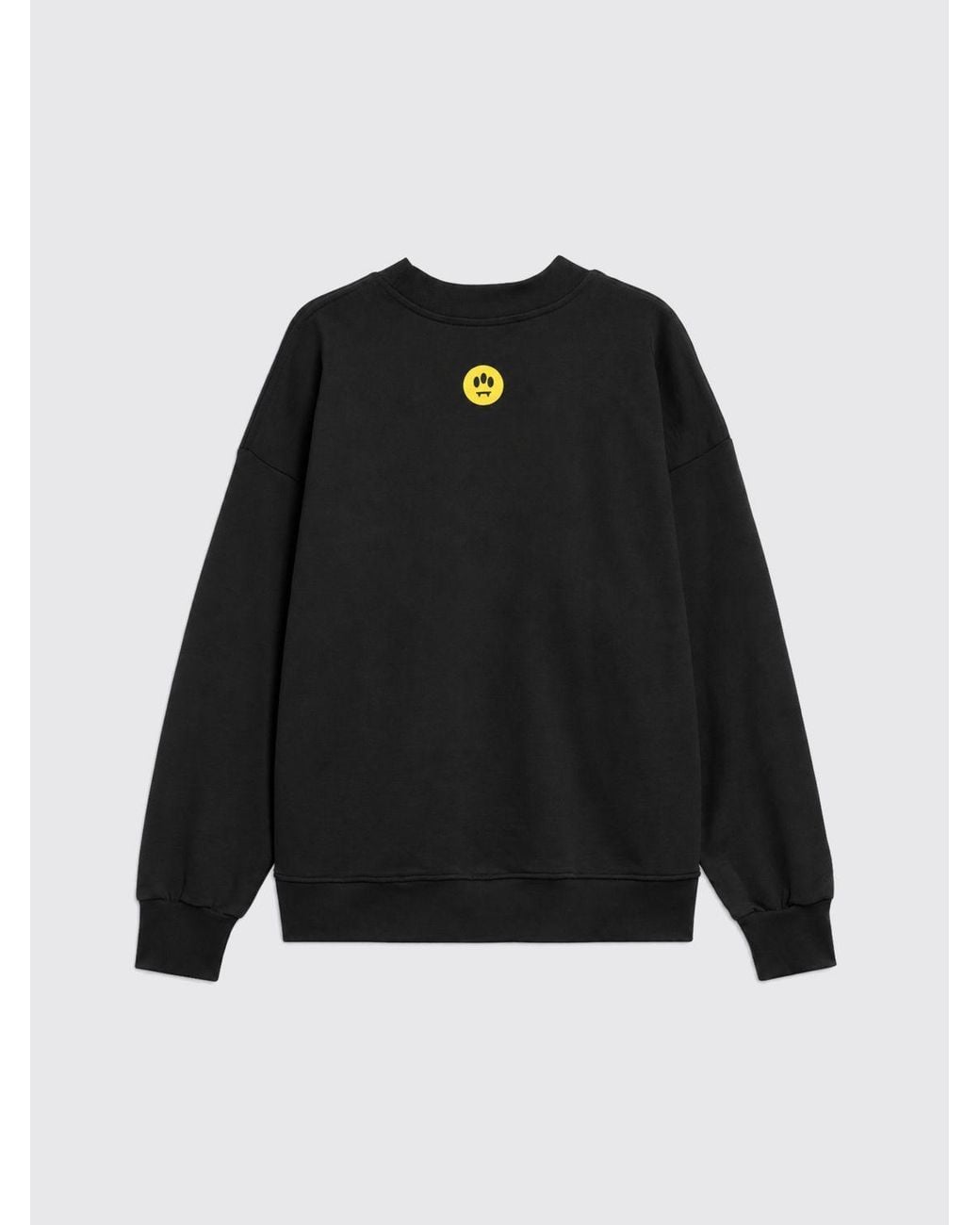 Barrow Blue Relaxed Fit Cotton Crewneck Sweatshirt With Contrast Logo for men